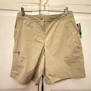 L.L.Bean Comfort Trail Shorts Women's Size 14 Coastal Dune Beige New With Tags